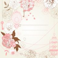 Flowers and birdcages background N3