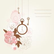 Flowers and birdcages background N4
