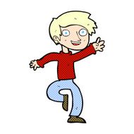 comic cartoon excited boy dancing N3