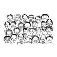 Group of people sketch for your design N13