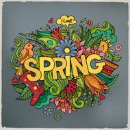 Spring hand lettering and doodles elements N14