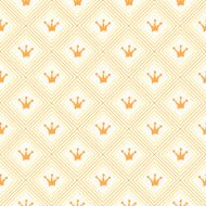 Simple seamless vector pattern with crown Orange and yellow col