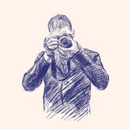 Photographer hand drawn vector