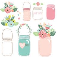 Flower Mason Jar- Illustration