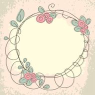 Floral doodle frame with space for text N2