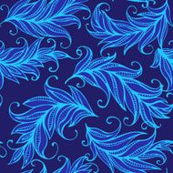 Seamless pattern with amazing feathers Vector illustration