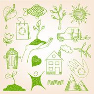 Hand-drawn ecology set N2