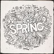 Spring hand lettering and doodles elements N15