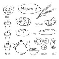 Set of elements for the bakery Bakery menu N2