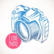 hand-drawn photo camera