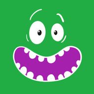 Surprised Cartoon Green Face