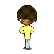 comic cartoon nervous boy N2