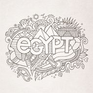 Egypt hand lettering and doodles elements background N13