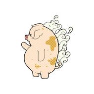 comic cartoon fat smelly pig