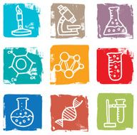 Science and chemistry icon blocks