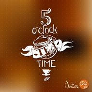 Typographic retro composition with 5 o&#039;clock N2