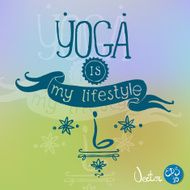 Retro font composition hand drawn - yoga meditation healthy l