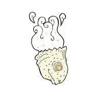comic cartoon old fish head