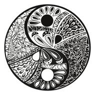 Yin Yang tattoo for design Symbol vector illustration