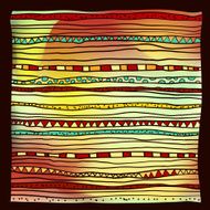Abstract vector hand drawn vintage ethnic pattern card N5