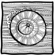 Abstract vector hand drawn vintage ethnic pattern card N6