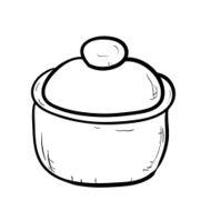 Vector sketch of doodle pot N3