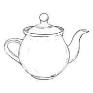 Vector sketch of doodle kettle N2