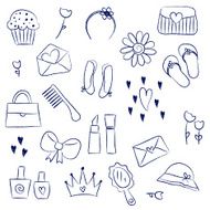 Girl accessories chalky doodles N3