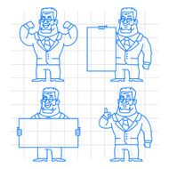 Guard doodle concept set 1