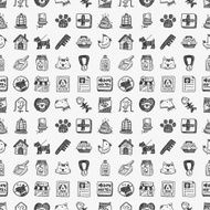 seamless doodle pet pattern N25