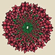 Round floral ornament like bouquet of flowers N2