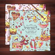 Greeting cards Hand drawn musical seamless pattern N2