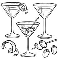 Martini cocktail sketch