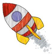 Rocket sketch doodle