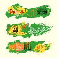 Grunge sketch music banners