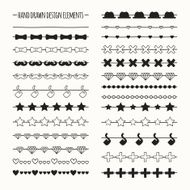 Hand drawn vector line border set and scribble design element N6