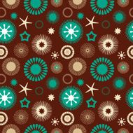 Seamless abstract floral pattern brown and blue