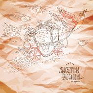 Fairytale background with old crumpled paper