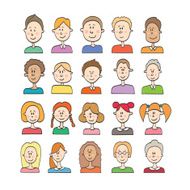 Big vector set cartoon avatars N2