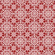 White Lace Seamless Pattern Red Background