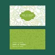 Vector curly doodle shapes horizontal frame pattern business cards set