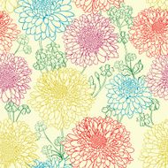 Floral seamless pattern with nand drawn flowers N2