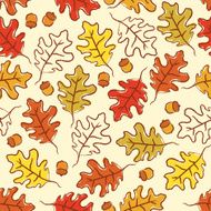 Oak leaves seamless pattern