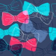 Sketch style bow ties seamless pattern N3