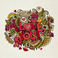 Love hand lettering and doodles elements sketch N6