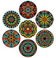 Set Of Brigh Circle Patterns