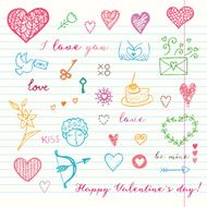 Happy Valentine&#039;s card Hand drawn background