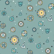 beautiful seamless pattern with abstract elements and flowers