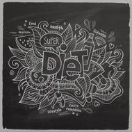 Diet Vector hand lettering and doodles elements