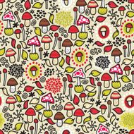 Seamless pattern with mushrooms N14